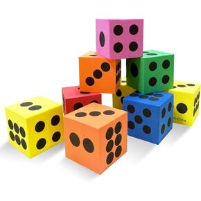 EVA Foam Dices, Colorful Dot Foam Dice for Kids, Building Toys,Educational Toys, Party Supplies, 6 Colors, 24 Pcs in Kuwait