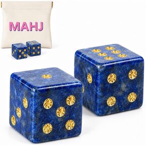 Natural Lapis Lazuli Mahjong Dice Set with MAHJ Bag in Saudi Arabia