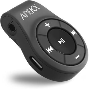 APEKX Clip Bluetooth Audio Adapter for Headphones, Headset, Speaker, Wireless Receiver with MIC for Hands-Free Call and Music in Kuwait