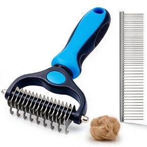 Pet Grooming Comb, Deshedding Dog Brush & Undercoat Rake, Blue in Kuwait
