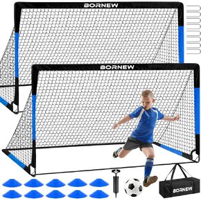 Kids Soccer Goal for Backyard Set - 2 Set of 7X5 / 6X4 ft Soccer Nets in Kuwait