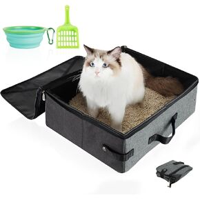 HiCaptain Portable Travel Litter Box for Cats, with Scoop Collapsible Bowl in Kuwait