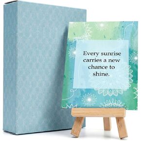 exciting Lives Positive Motivational Cards with Inspirational Quotes & Wooden Easel – 40 Daily Affirmation Desk Cards for Confidence, Mindfulness & Self-Growth in Kuwait
