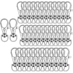 50PCS Key Chain Clip Hooks, Swivel Clasps Lanyard Snap Hook, Keychain Hooks for Lanyard Key Rings Crafting Silver in Kuwait