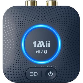جهاز استقبال 1Mii B06S+ Bluetooth 5.2، ومحول صوت HiFi Bluetooth مع LDAC، وaptx HD وaptx منخفض الكمون، وصوت عالي الدقة طويل المدى مع التحكم في مستوى الصوت، ومخرجات 3.5 مم وRCA، إعداد سهل لنظام ستيريو منزلي in Kuwait