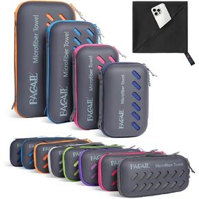 BAGAIL Camping Towel with EVA Case, Compact & Ultra Soft Microfiber Travel Towel - Super Absorbent & Lightweight Quick Dry Towels for Sports, Beach, Gym, Backpacking, Hiking and Yoga in Saudi Arabia