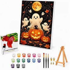 Halloween Paint by Numbers Kit for Kids with Frame Easel Ghost 8x12 inch in Kuwait