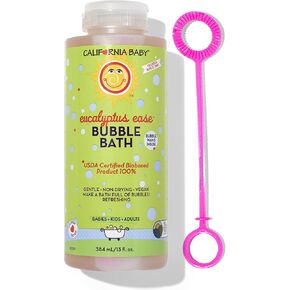 California Baby Eucalyptus Ease Bubble Bath | 100% Plant-Based Ingredients (USDA Certified) | Allergy Friendly | Babies, Adults & Kids’ Bubble Bath | Ideal for Sensitive Skin | Free Bubble Wand Included | 384 mL / 13 fl. oz. in Saudi Arabia