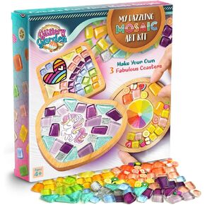 Glittery Garden Mosaic Craft Kit to Decorate Coaster with Glass Tiles in Kuwait