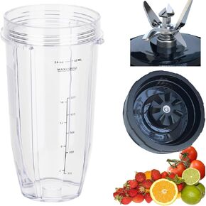 [طراز جديد] شفرة خلاط بديلة وإكسسوارات أكواب سعة 24oz، متوافقة فقط مع Nutri Ninja SS150، SS151، SS300، SS350، SS351، CO351B، SS100، SS101، CO101B، SS400، SS401 in Kuwait