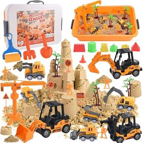 Faburo 34Pcs Sand Construction Site Kit Sensory Bin Toy for Toddler in Kuwait