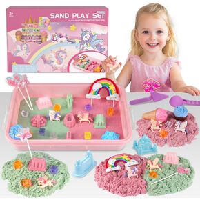 Aliex Unicorn Sensory Sand Bin for Girls, Complete Moldable Play Sand Kit in Saudi Arabia