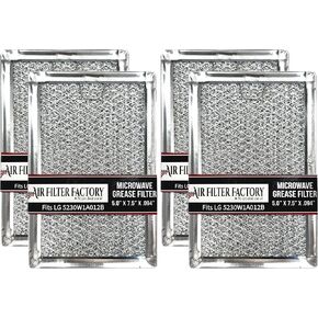 2-Pack Air Filter Factory Replacement For LG 5230W1A012B Microwave Oven 12-Layer Aluminum Grease Filters in Kuwait