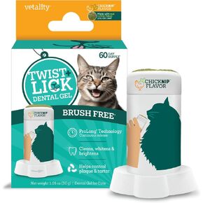 Twist + Lick Brush Free Dental Gel for Cats, 30 Day Supply, Fresh Breath in Kuwait