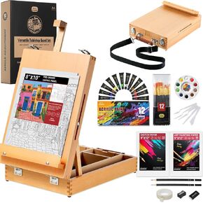 Beechwood Tabletop Easel for Painting, Portable Easel with Shoulder Strap in Kuwait