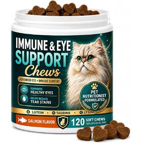 Immune & Eye Care Chews for Cats, 120 Chews with Lutein, Salmon Flavor in Saudi Arabia