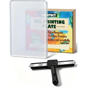 Safetect Gel Plates for Printing 8" x 10", Reusable Gel Transfer Plate Printmaking Supplies, Monoprinting Print Plate with Brayer for Art, Card Making, Crafts in Kuwait
