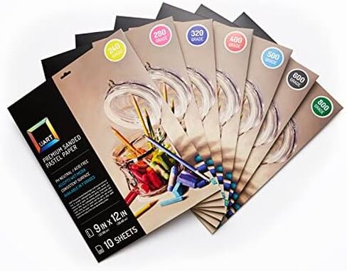 Uart Sanded Pastel Art Paper, Off-White, 9" x 12" Paper, Grit #280, 10 Sheet Pack in Kuwait