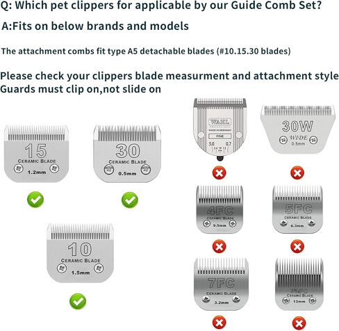 Dog Stainless Steel 8 Color Comb Compatible with andis oster A5 wahl km10 in Kuwait