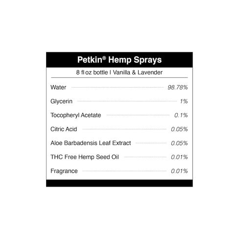 Petkin Hemp Fragrance for Dogs and Cats - With Hemp Oil & Soothing Vanilla Extract, 8 oz - Soothes, Calms & Conditions - Keeps Pet Smelling Great - For Home, Travel & Use on Pet Bedding in Kuwait