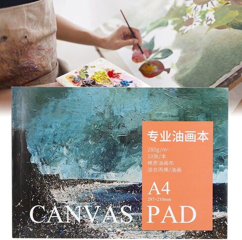 Oil Painting Paper Pad Cotton Canvas 297x210mm 20 Sheets Tear Off for Artists Beginners Art Supplies in Kuwait