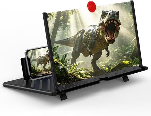 12" Screen Magnifier for Cell Phone - Mobile Phone 3D HD Magnifying Projector Screen Enlarger for Movies, Videos and Gaming – Foldable Phone Stand with Screen Amplifier–Compatible with All Phones in Kuwait