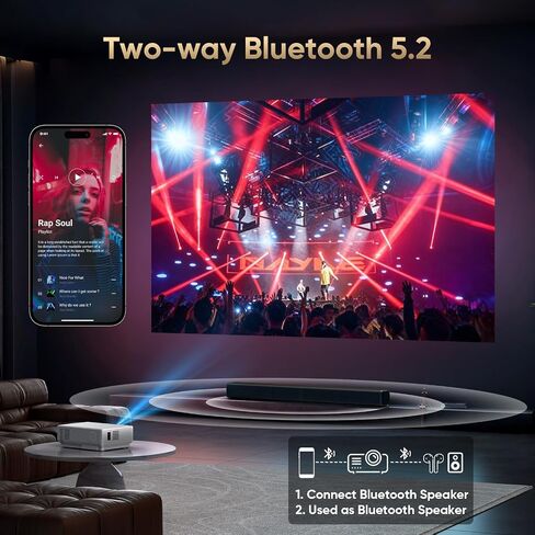 احدث ترقية 7500 لومن ميني جهاز عرض للافلام الخارجية، شاشة FHD 1080P 170 انش، تدعم بلاي ستيشن 4، تي في ستيك، الهاتف الذكي، USB، بطاقة SD in Kuwait