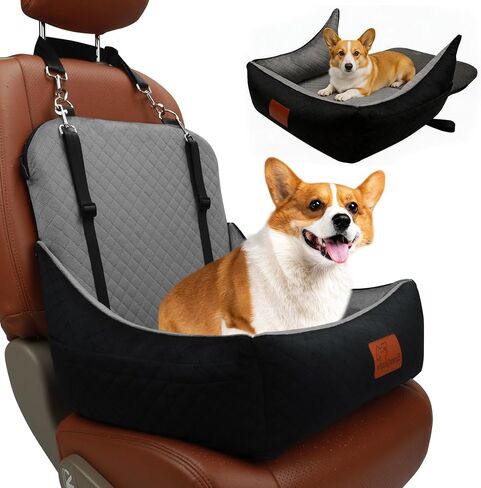 Small Dog Car Seat & Travel Bed:Keep Your Pup Safe,Comfortable and Secure on Every Journey.Features 2 Safety Harnesses,Removable Washable Cover for Multi-Scenario. in Kuwait