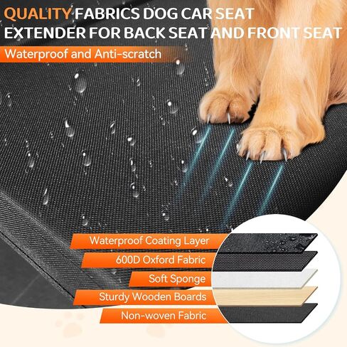 Car Seat Extender for Dogs, Backseat Extender for Large Dog up to 180 LBS, Foldable Back or Front Seat Extender for Most Cars Car Organizer Gap Filler in Kuwait