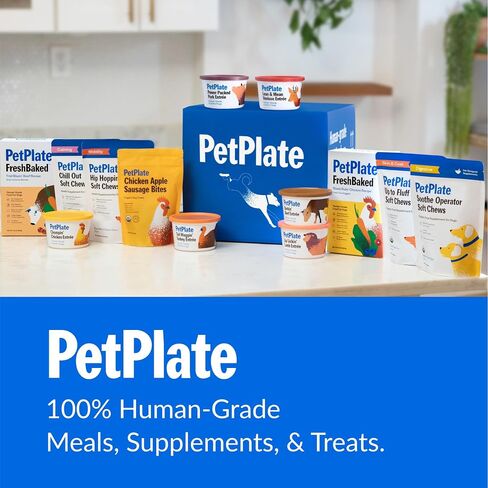 PetPlate Up to Fluff Soft Chews for Dogs, Skin & Coat Support, USDA Organic Supplement, Grain-Free, Human-Grade, Includes Salmon Oil and Biotin, Pet Supplies (Pack of 1, 9.8 Ounce) in Kuwait
