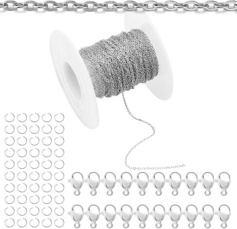 Topacket 33Feet Stainless Steel Chains for Jewelry Making,1.0mm in Kuwait