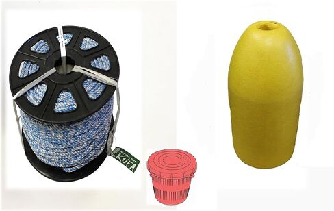 KUFA Sports Prawn Trap Accessory Combo, 400' Non-Lead Sinking Line, 11" Float and Vented Bait Jar (SL4+F11Y+HB5) in Kuwait