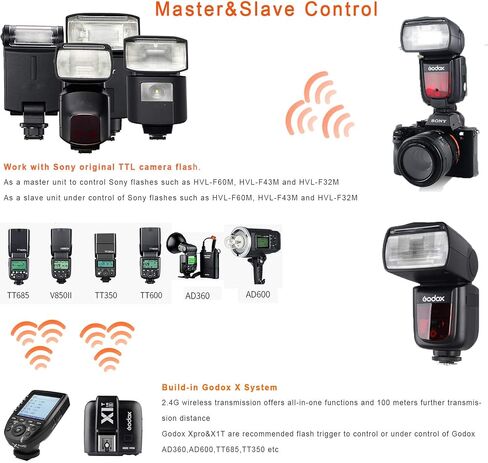 Godox V860II-C E-TTL Flash Speedlite Light، HSS 1/8000s 2.4G Wireless GN60 Li-on Battery Speedlight متوافق مع كاميرا Canon 6D 50D 60D 1DX 580EX 5D Mark II III in Kuwait