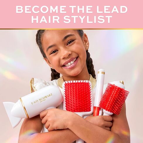 FAO Schwarz Pampered Play Hair Stylist Set, 7-Piece Pretend Accessory Kit in Kuwait
