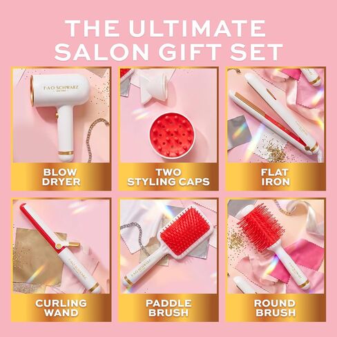 FAO Schwarz Pampered Play Hair Stylist Set, 7-Piece Pretend Accessory Kit in Kuwait