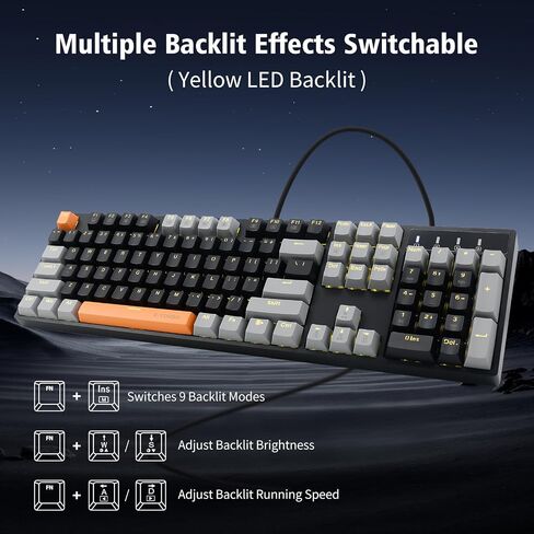 E-YOOSO Z-14 Mechanical Gaming Keyboard 104 Key, Red Switch Full-Size Computer Keyboards for PC Gamer in Kuwait
