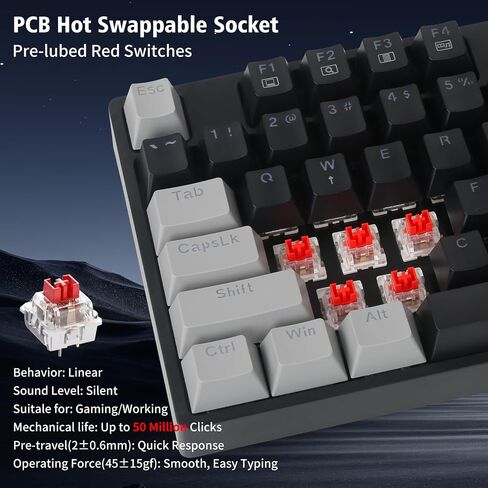 E-YOOSO Z-14 Mechanical Gaming Keyboard 104 Key, Red Switch Full-Size Computer Keyboards for PC Gamer in Kuwait