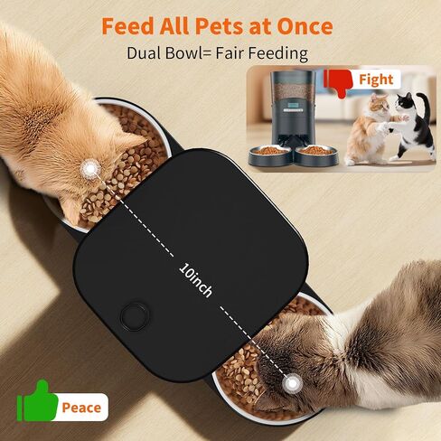 HoneyGuaridan Automatic Cat Feeder for 2 Cats,2.4G/5G WiFi APP Control in Saudi Arabia
