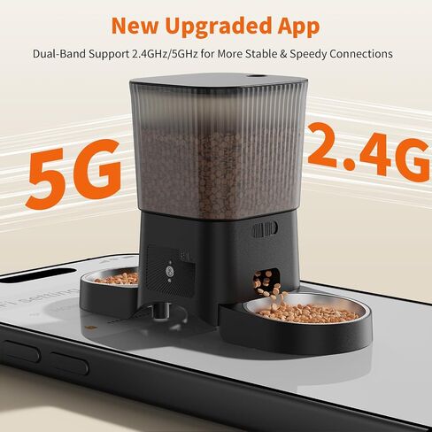 HoneyGuaridan Automatic Cat Feeder for 2 Cats,2.4G/5G WiFi APP Control in Saudi Arabia