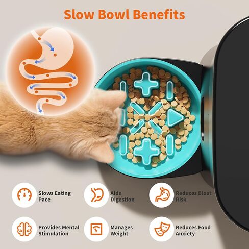 HoneyGuaridan Automatic Cat Feeder for 2 Cats,2.4G/5G WiFi APP Control in Saudi Arabia