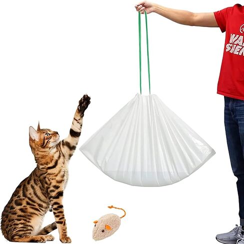 20 Count Jumbo Cat litter Box Liners, 46" x 19" Extra Large Heavy Duty Litter Pan Liner Bags with Drawstring for Pet Cat Litter Tray (Unscented) in Saudi Arabia