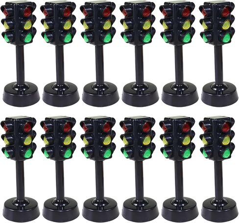12 PCS Traffic Light, Plastic Mini Traffic Light Stop Lights Educational Pretend Play for Kids, DIY Scenes in Saudi Arabia