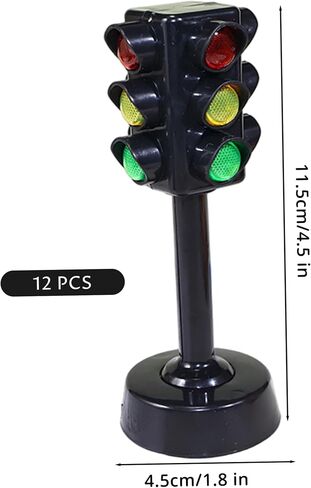 12 PCS Traffic Light, Plastic Mini Traffic Light Stop Lights Educational Pretend Play for Kids, DIY Scenes in Saudi Arabia