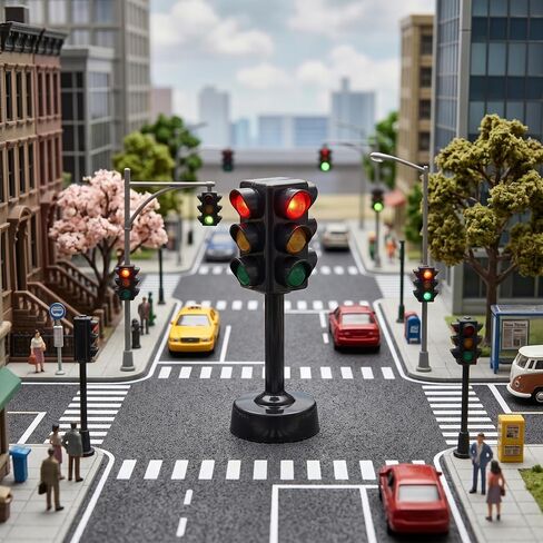 12 PCS Traffic Light, Plastic Mini Traffic Light Stop Lights Educational Pretend Play for Kids, DIY Scenes in Saudi Arabia