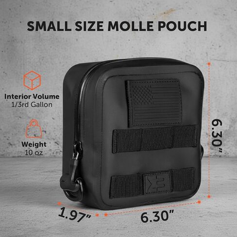 Large Waterproof Tactical MOLLE Pouch for Hiking, Tools and Camping Gear. Durable Thermoplastic Design and Molle Compatible with Backpacks, Tactical Belts, Waist Bags and More in Kuwait