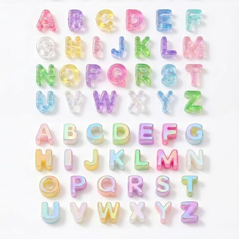 OVRUNS 52PCS A-Z Letter Beads Horizontal Hole Acrylic DIY Alphabet BagCharm in Saudi Arabia