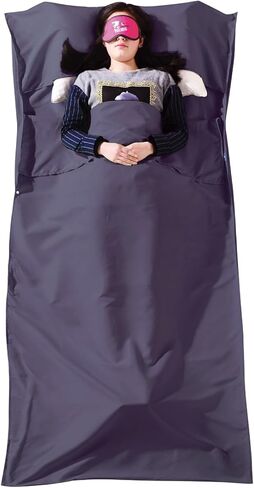 TRIWONDER Sleeping Bag Liner Cotton Camping Travel Sheet Sleep Sack Adult for Hostels Outdoor Picnic Planes Trains in Kuwait
