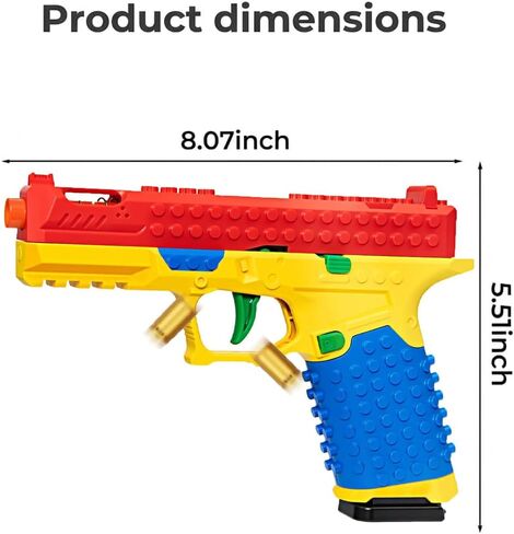 Building Block Toy Gun with Display Stand, DIY Soft Bullet Blaster Kit Compatible with Major Brands, Creative Fidget Desk Toy & Collectible Gift for Boys, Teens in Kuwait