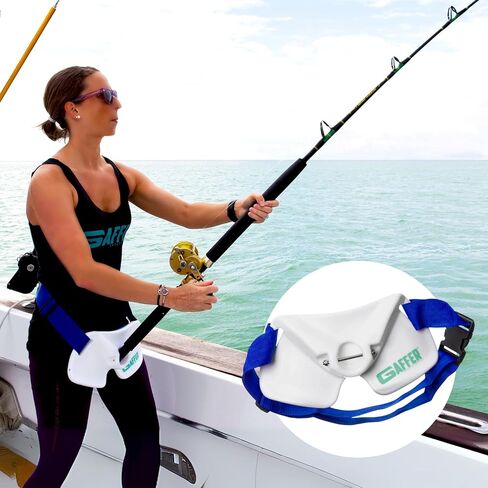 حامل قضيب الخصر لحزام الصيد الأساسي من GAFFER SPORTFISHING - حزام صيد أسماك البحر العميق - حامل ABS مع دبوس قفل من الفولاذ المقاوم للصدأ، حشوة إسفنجية EVA in Kuwait