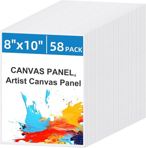 58 Pack Canvas Boards for Painting 8x10 Inch, Canvases for Painting for Acrylic Oil Tempera Watercolor Paints in Saudi Arabia